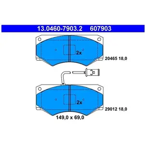 ATE Plaquettes de frein X4 pour IVECO: Daily (Ref: 13.0460-7903.2) pas cher