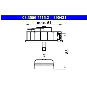 ATE Bouchon du réservoir de liquide de frein (Ref: 03.3556-1115.2) pas cher