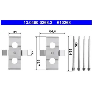 Comparateur de prix : ATE Kit d'accessoires, plaquette de frein à disque 13.04600268.2