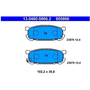 ATE Plaquettes de frein X4 pour MAZDA: MX5 (Ref: 13.0460-5866.2) pas cher