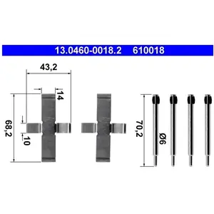 ATE Kit d'accessoires, plaquette de frein à disque 13.04600018.2 pas cher
