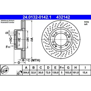 Disque de frein 24.0132-0142.1 ATE 24.01320142.1 pas cher