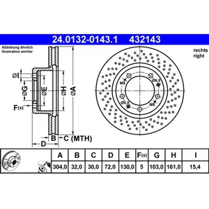 Disque de frein 24.0132-0143.1 ATE 24.01320143.1 pas cher
