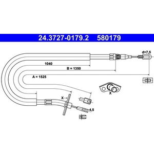 Comparateur de prix : Tirette à câble, frein de stationnement 24.3727-0179.2 ATE 24.37270179.2