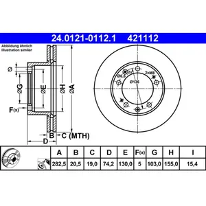 ATE Disques de frein pour PORSCHE: 944 (Ref: 24.0121-0112.1)