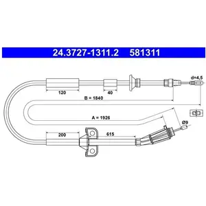 Comparateur de prix : ATE Câble de frein à main pour VOLVO: S60 (Ref: 24.3727-1311.2)