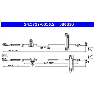 Comparateur de prix : ATE Câble de frein à main pour FORD: Focus (Ref: 24.3727-0656.2)