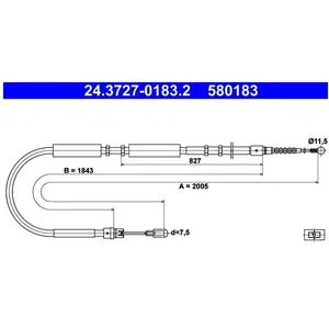 Comparateur de prix : ATE Câble de frein à main pour AUDI: S4, A4, RS4 (Ref: 24.3727-0183.2)