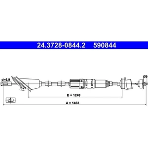 ATE Câble d'embrayage pour PEUGEOT: 106 (Ref: 24.3728-0844.2) pas cher