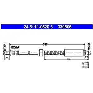 ATE Flexible de frein pour PEUGEOT: 306 (Ref: 24.5111-0520.3) pas cher