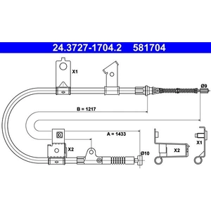 Comparateur de prix : ATE Câble de frein à main pour NISSAN: Micra (Ref: 24.3727-1704.2)