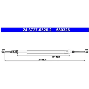 Comparateur de prix : ATE Câble de frein à main pour CITROËN: Xsara (Ref: 24.3727-0326.2)
