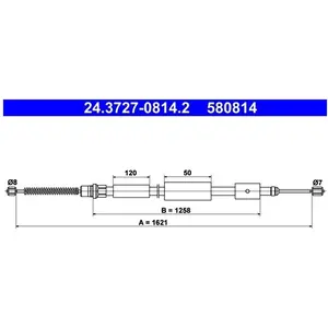 ATE Câble de frein à main pour PEUGEOT: 306 (Ref: 24.3727-0814.2) pas cher