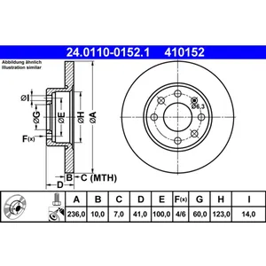 Disque de frein ATE 24.0110-0152.1 avant, plein, 1 pièce pas cher