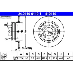ATE Disques de frein pour BMW: M5, Série 5 (Ref: 24.0110-0110.1) pas cher
