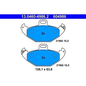ATE Plaquettes de frein X4 pour RENAULT: Laguna (Ref: 13.0460-4986.2) pas cher