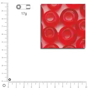 Rayher Mini-rocailles transparentes - Rouge - Ø 2 mm x 17 g