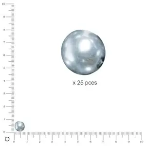 Rayher Perles Renaissance - Gris argenté - Ø 8 mm x 25 pcesVendu parscrapmalin