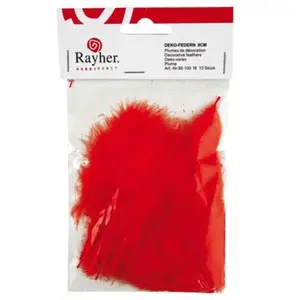 Rayher Plumes - Rouges - 8 cm - 10 pces pas cher