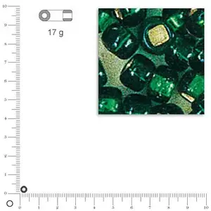 Rayher Rocailles - Rocailles - 4 mm - Vert - Garniture d'argent - Boîte 17 g