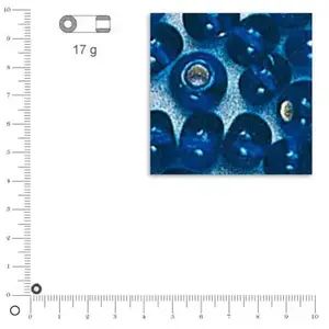 Rayher Rocailles intérieur argenté - Bleu foncé - Ø 4 mm x 17 gVendu parscrapmalin