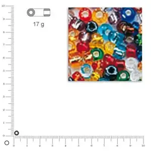 Rayher Hobby Rocailles avec garniture d'argent, 4 mm, assorties, pas lavable, boîte 17 g pas cher
