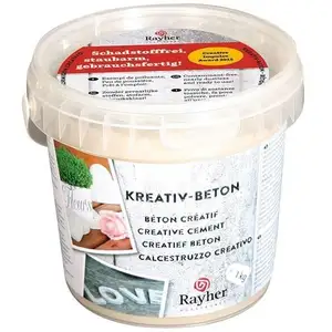 Rayher béton créatif à couler, p. loisirs créatifs, seau 1 kg, gris, 34152000 pas cher