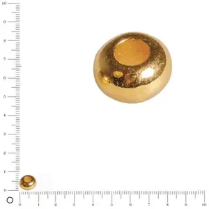 Rayher 2290606 Lot de 5 Perles en métal, diamètre 8 mm, Trou de 3 mm de diamètreVendu parscrapmalin