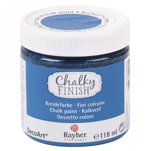 Comparateur de prix : Peinture craie (Chalky Finish) - bleu azur - 118 ml - Rayher Bleu