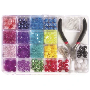 Comparateur de prix : Boîte de perles assorties avec pince 20 x 13,5 cm Rayher