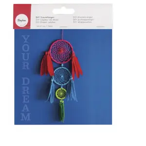 Comparateur de prix : Kit DreamCatcher Attrape-rêves 14x41cm Couleurs vives - Rayher
