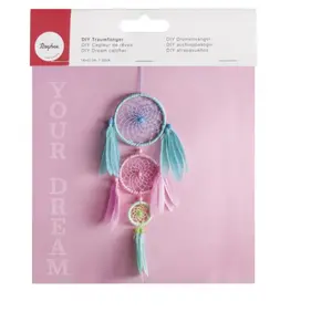 Kit dreamcatcher attrape-rêves 14x41cm couleurs pastel - rayher pas cher