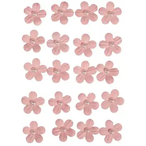 Comparateur de prix : Rayher Stickers décoratifs - Fleurs en Papier avec demi-perle - Rose - 20 pcs