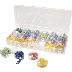 Comparateur de prix : Rayher Boîte de rangement pour 36 boîtes de rocailles 26,7 x 12,2 x 4,7 cm