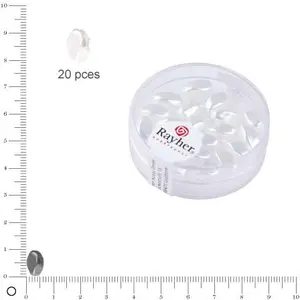 Rayher 14408100 Renaissance Olive, 9 x 6 mm, boîte de 20 pièces, Blanc NeigeVendu paramazon