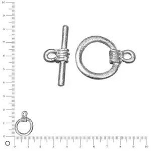 Rayher Fermoir en T - Ø 14 mm - Argenté vieilli pas cher
