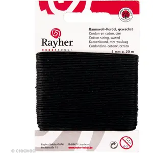 Comparateur de prix : Rayher Fil coton ciré création bijoux & bricolage carte 1mmø 20m nature, 5169131