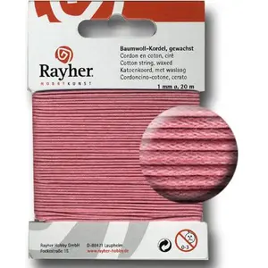 Rayher Fil de coton ciré 1 mm - Rose x 20 mVendu parscrapmalin