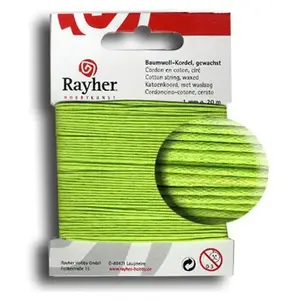 Comparateur de prix : Rayher Fil coton ciré création bijoux, bricolage 1mm ct. 20m, vert mai, 5169185