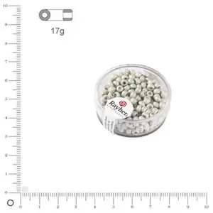 Rayher Rocaille Metallic dépoli - Blanc - Ø 4 mm x 17 g pas cher