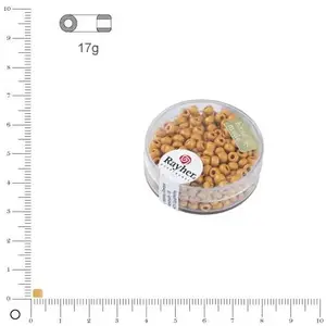 Rayher Rocaille Metallic dépoli - Jaune d'or - Ø 4 mm x 17 g pas cher