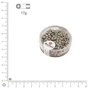 Comparateur de prix : Rayher Rocaille Metallic dépoli - Argent mat - Ø 4 mm x 17 g
