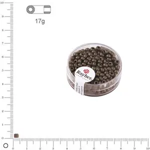 Comparateur de prix : Rayher Rocaille Metallic dépoli - Anthracite - Ø 4 mm x 17 g