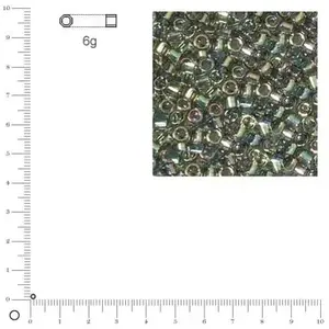 Miyuki Delicas 11/0 transparent rainbow - Gris argenté DB0107 - 6 gVendu parscrapmalin
