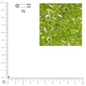 Miyuki Delicas 11/0 transparent rainbow - Vert pomme DB0174 - 8 g