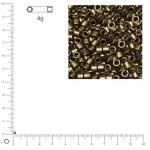 Miyuki Delicas 11/0 métallique dépoli - Topaze fumé DB0322 MAT - 4 g
