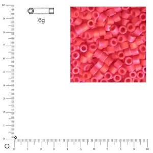 Miyuki Delicas 11/0 - Rouge classique DB0362 MAT - 6 g