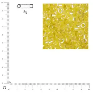 Miyuki Delicas 11/0 transparent rainbow - Jaune lumineux DB0053 - 8 gVendu parscrapmalin