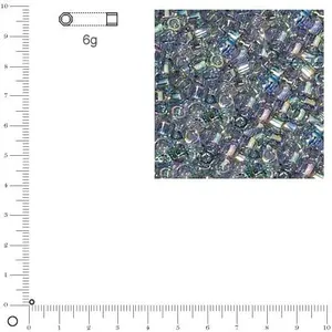 Miyuki Delicas 11/0 transparent rainbow - Bleu électrique DB0111 - 6 gVendu parscrapmalin