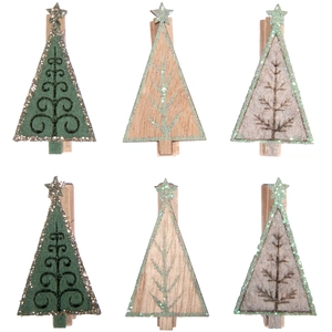 Comparateur de prix : Rayher Pince à linge Sapin de Noël 3x5,2cm 6 pièces